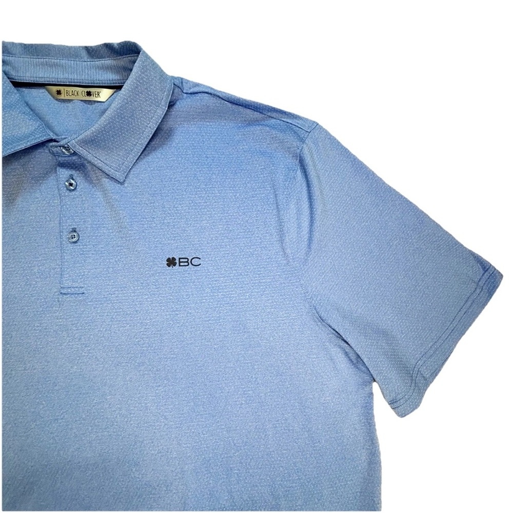 Black Clover Performance Golf Polo Shirt Men’s Xxl Blue Geometric‎ Print